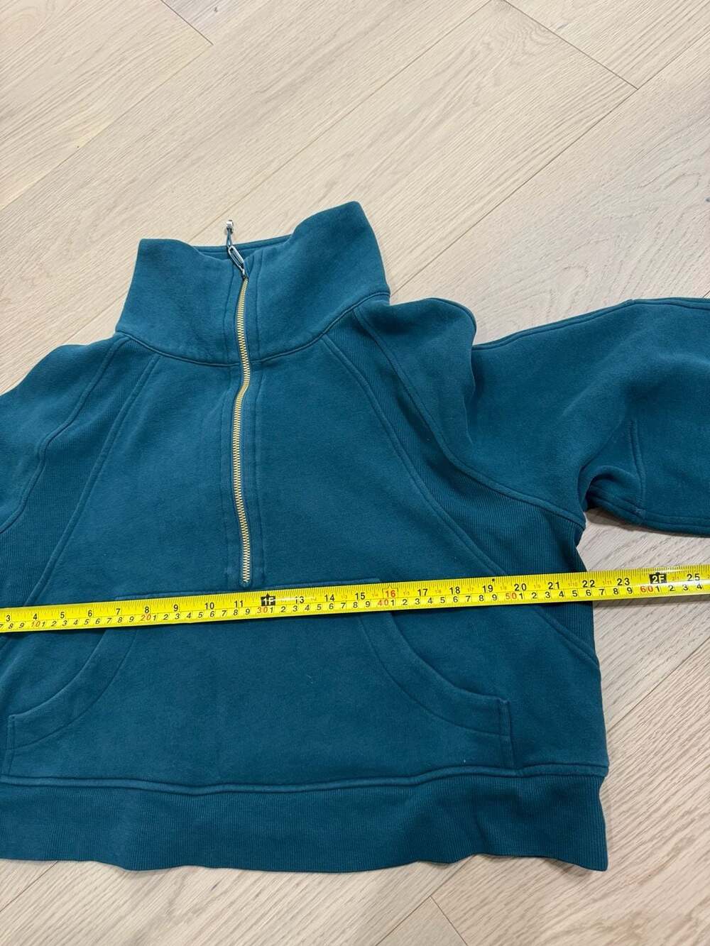 Lululemon Scuba Oversized Funnel Neck Half Zip Pullover Storm Teal M/L - Picture 8 of 12